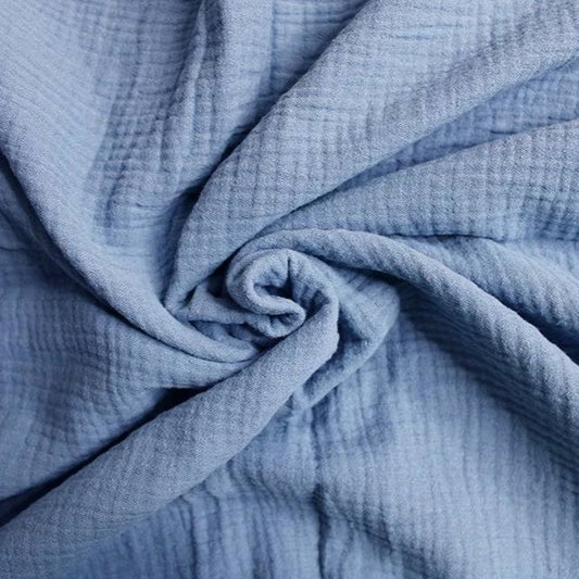 Plain Denim 100% Cotton Double Gauze half/metre