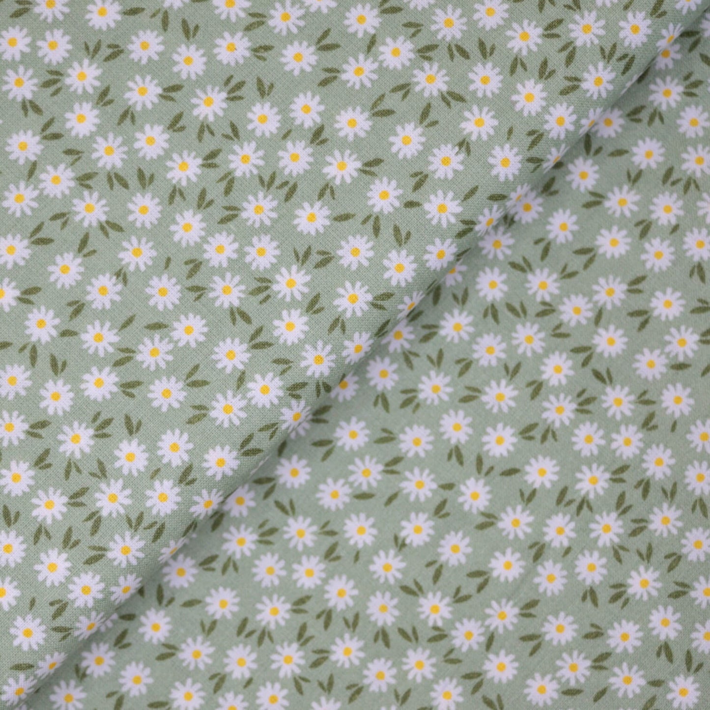 Ditsy Daisies Sage 100% Cotton