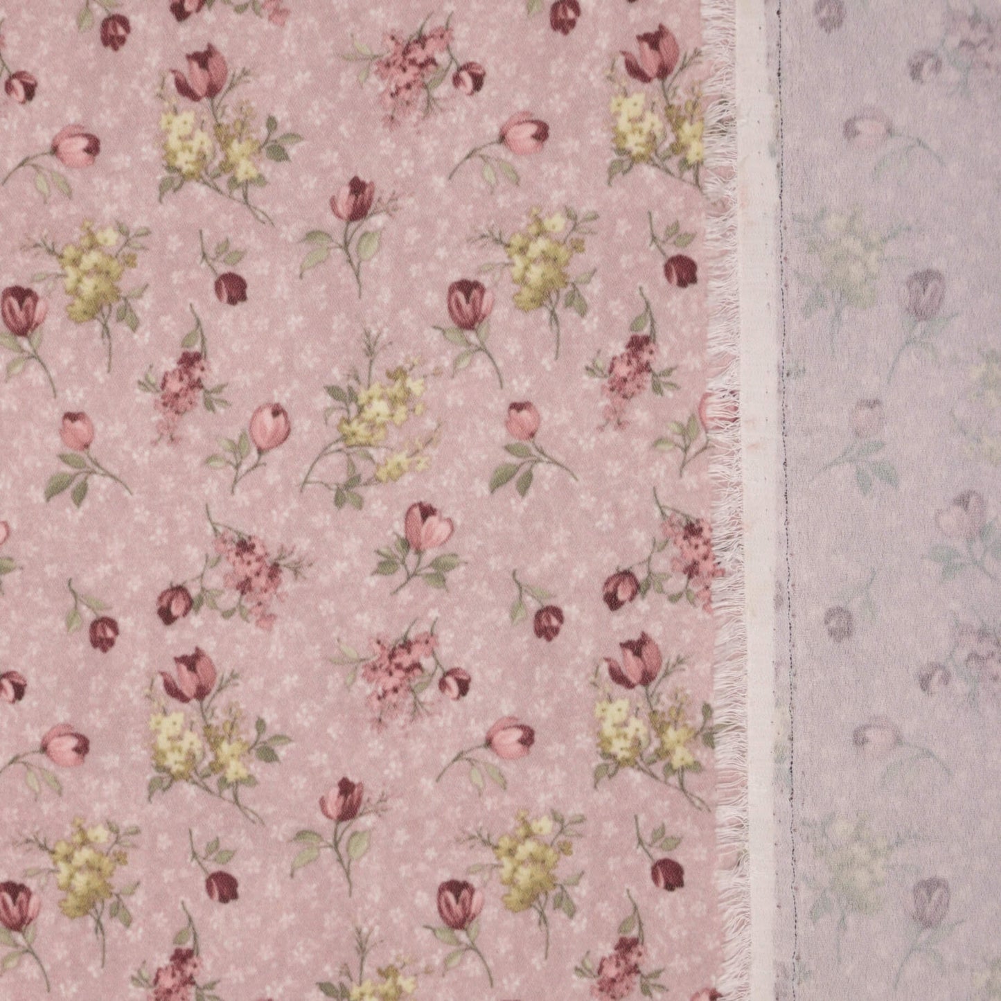 Dusky Pink Ditsy Floral Crepe per/metre