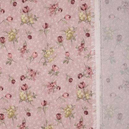 Dusky Pink Ditsy Floral Crepe per/metre