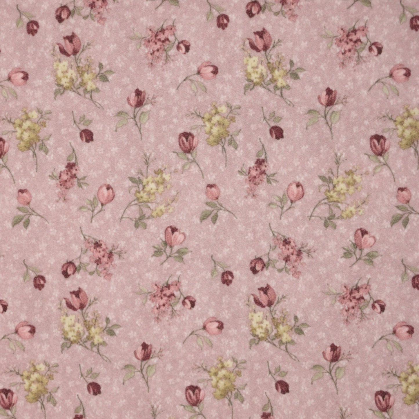 Dusky Pink Ditsy Floral Crepe per/metre