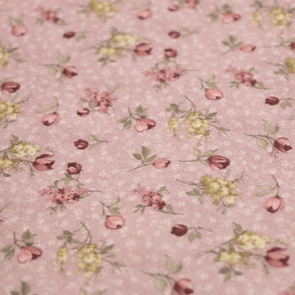Dusky Pink Ditsy Floral Crepe per/metre