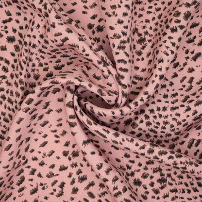 Dusky Pink Leopard Viscose 1m