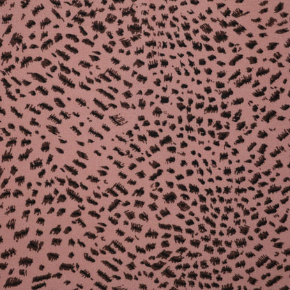 Dusky Pink Leopard Viscose 1m