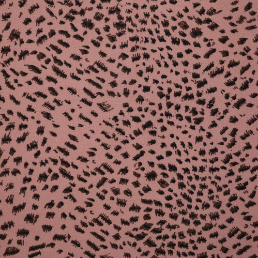 Dusky Pink Leopard Viscose 1m