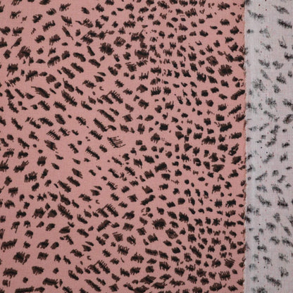 Dusky Pink Leopard Viscose 1m