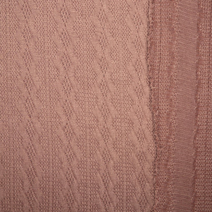 Dusky Pink Soft Stretch Cable Knit 1m