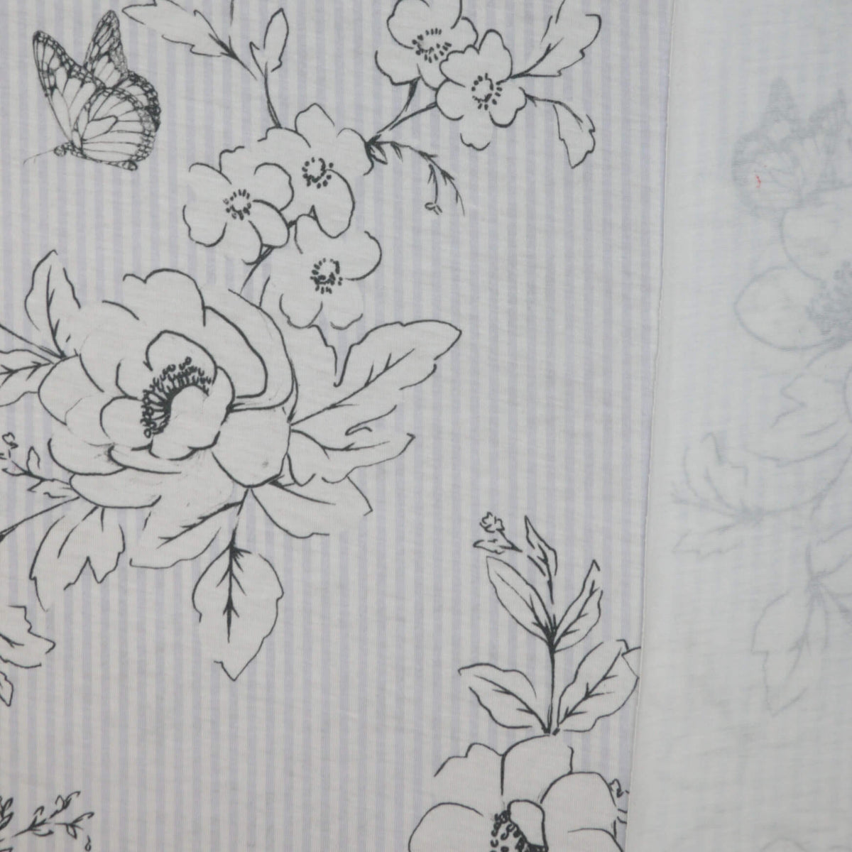 Floral Art Lilac Stripe Jersey per/metre