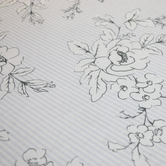 Floral Art Lilac Stripe Jersey per/metre