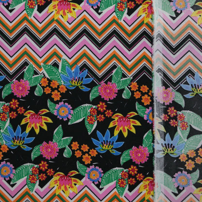 Floral Zigzag Polyviscose per/metre