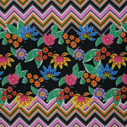 Floral Zigzag Polyviscose per/metre