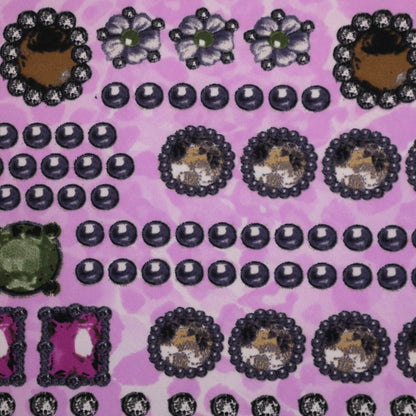 Pink Gem Print Polyester Challis per/metre