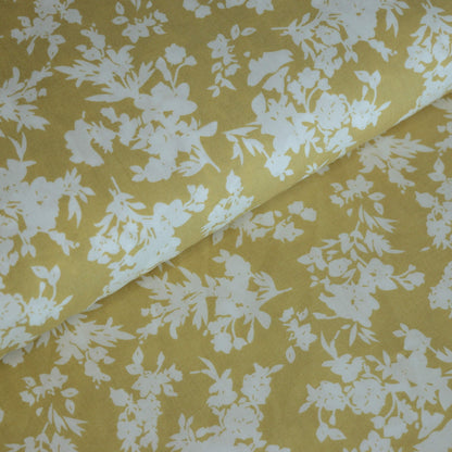 Golden Floral Silhouette Viscose per/metre