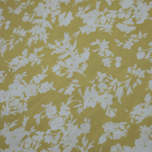 Golden Floral Silhouette Viscose per/metre