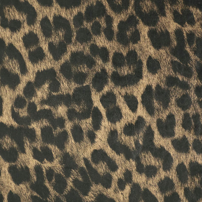 Golden Leopard Print Wet-Look Lycra Jersey per/metre