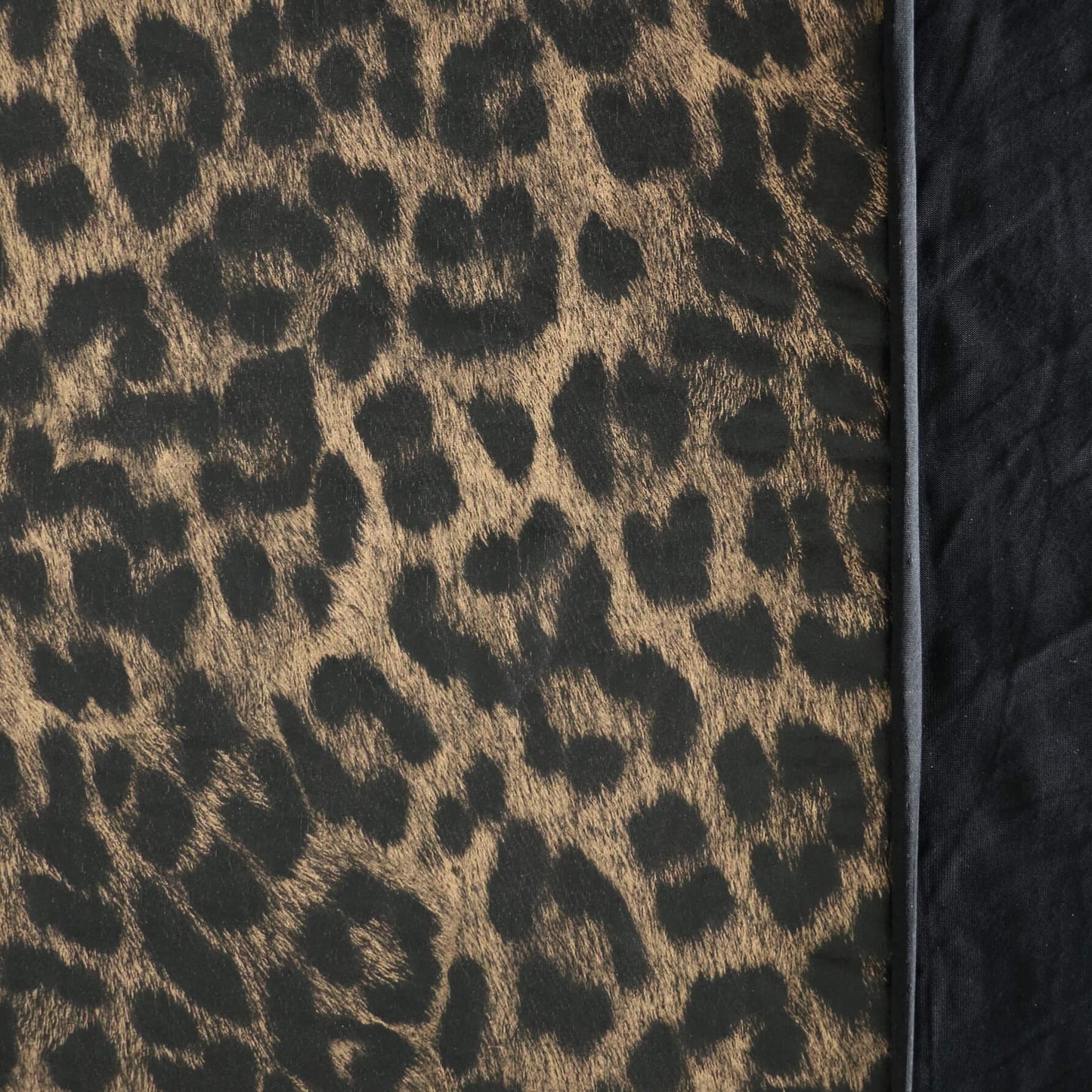 Golden Leopard Print Wet-Look Lycra Jersey per/metre