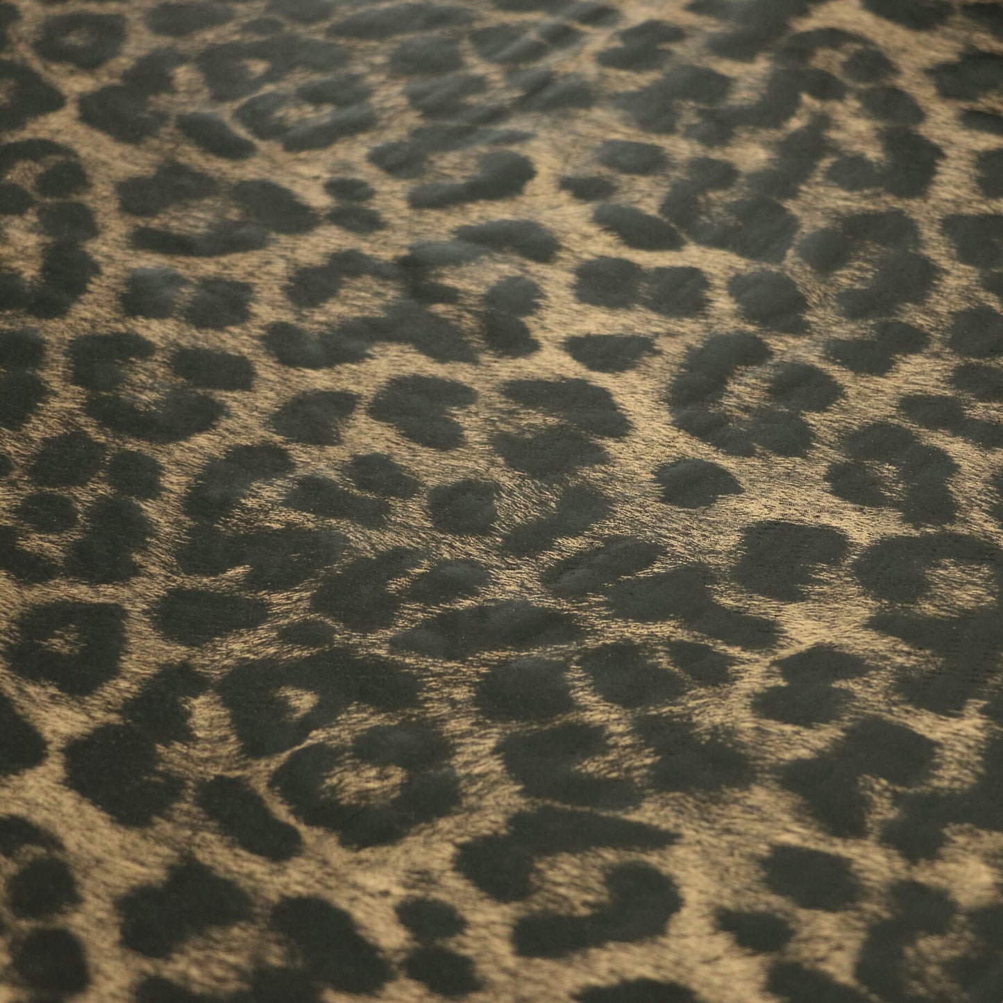Golden Leopard Print Wet-Look Lycra Jersey per/metre