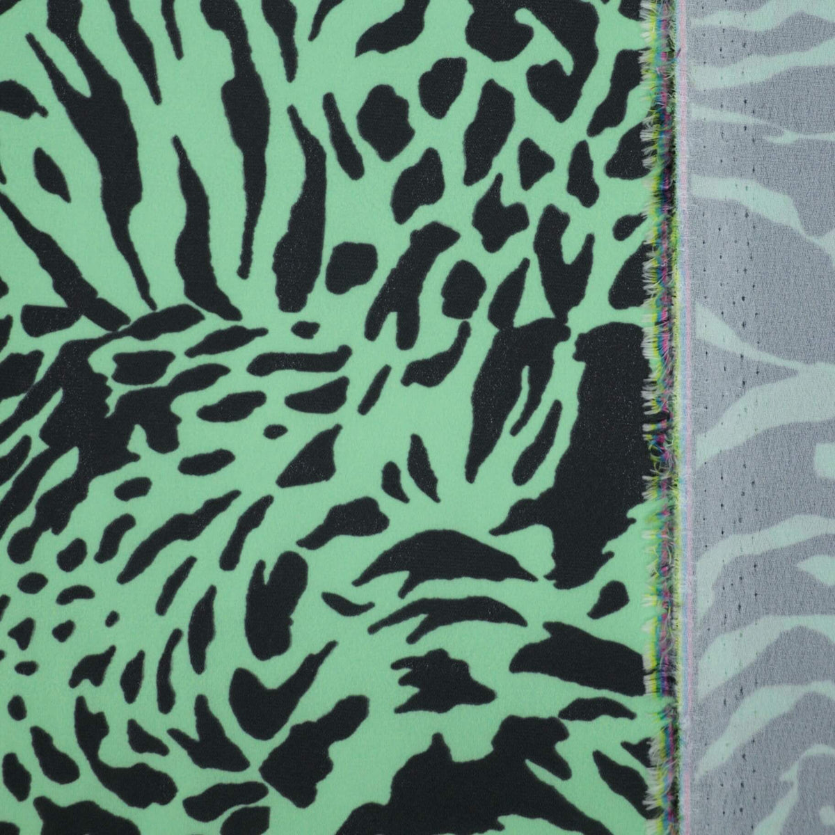 Light Green Animal Print Crepe per/metre
