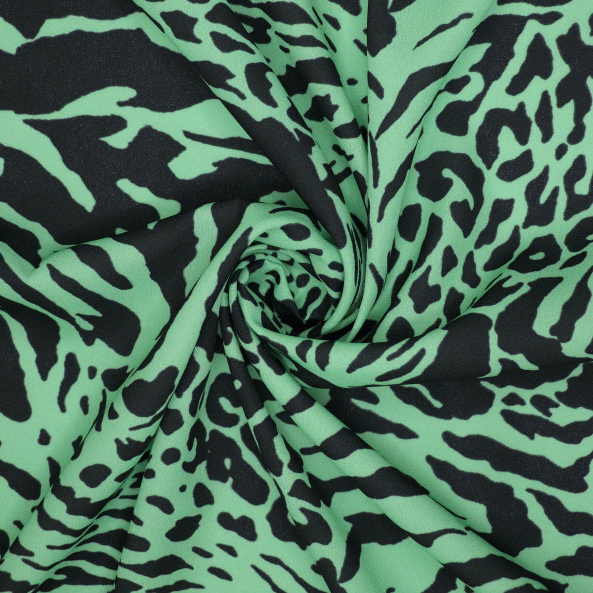 Light Green Animal Print Crepe per/metre