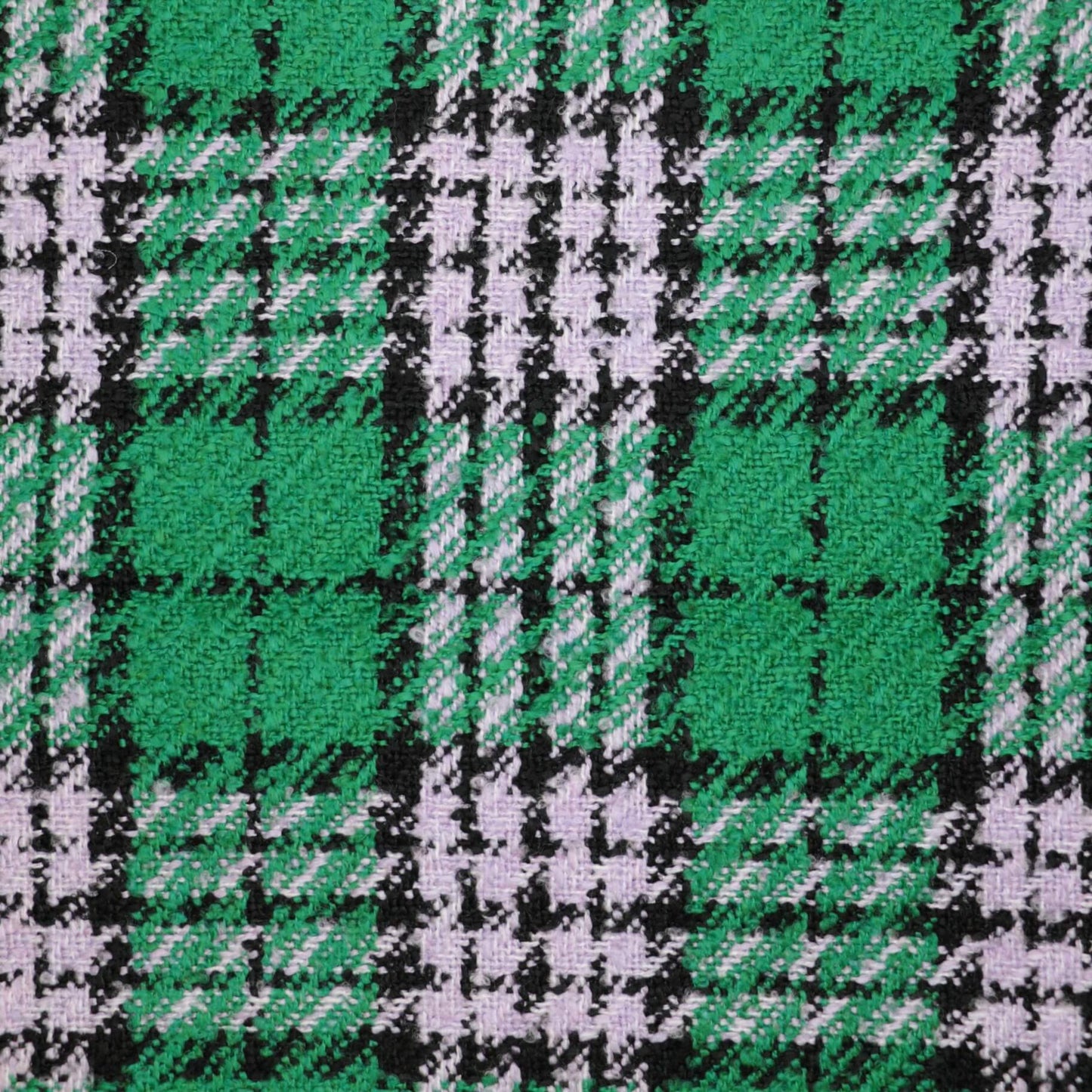 Green Check Lined Boucle 1m