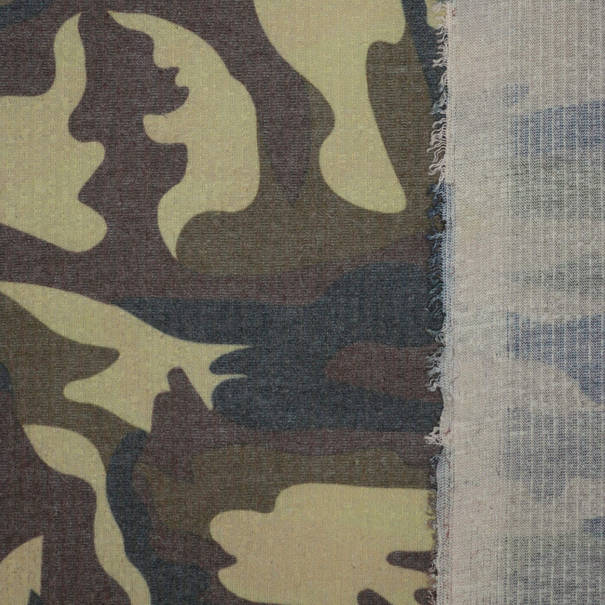 Green Camo Ribbed Jersey per/metre