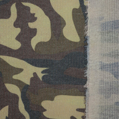 Green Camo Ribbed Jersey per/metre