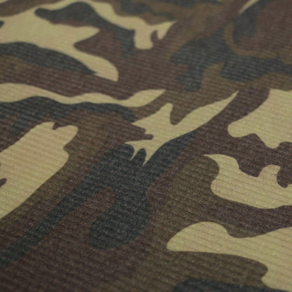 Green Camo Ribbed Jersey per/metre