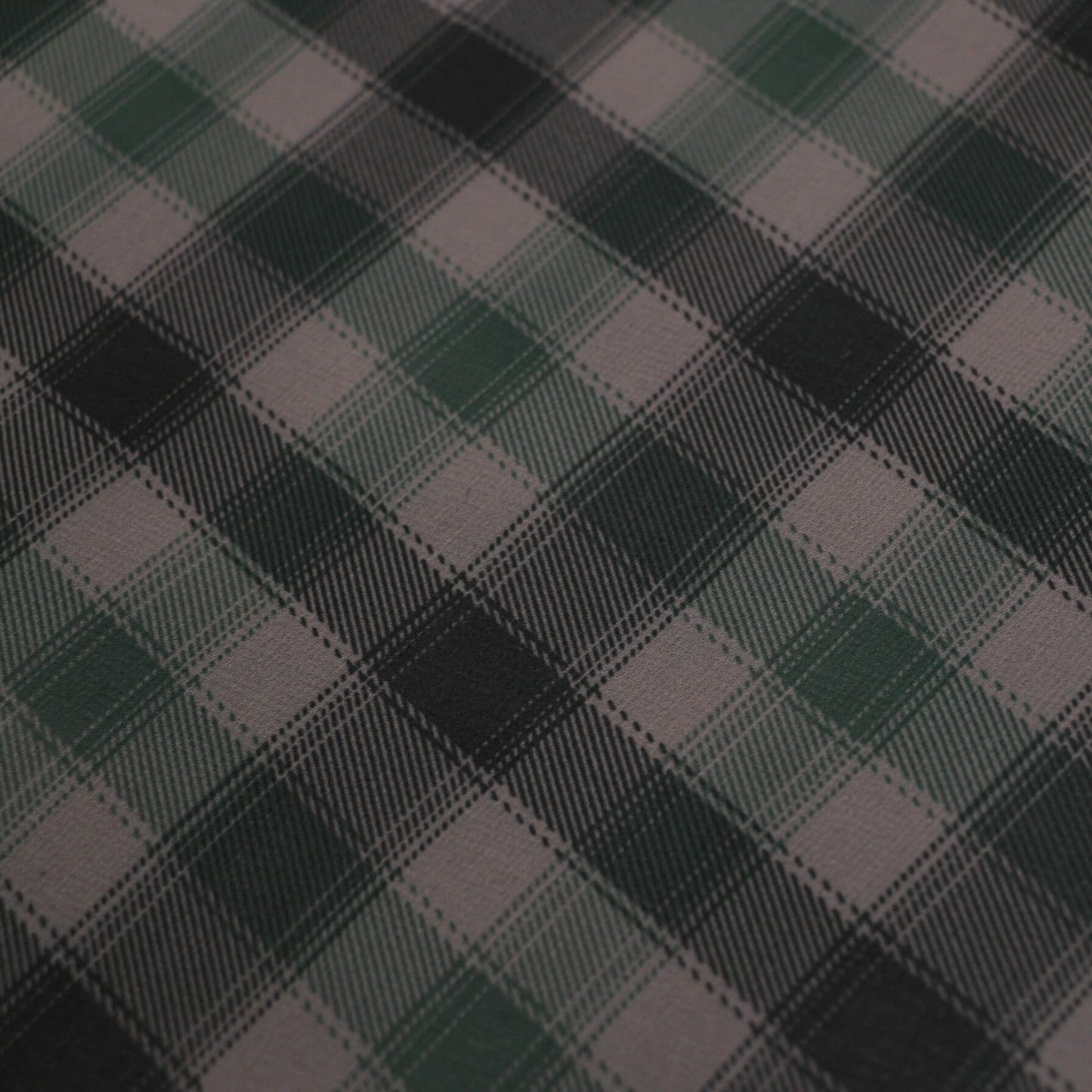 Green & Black Plaid Chiffon per/metre