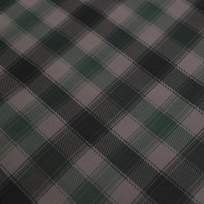 Green & Black Plaid Chiffon per/metre