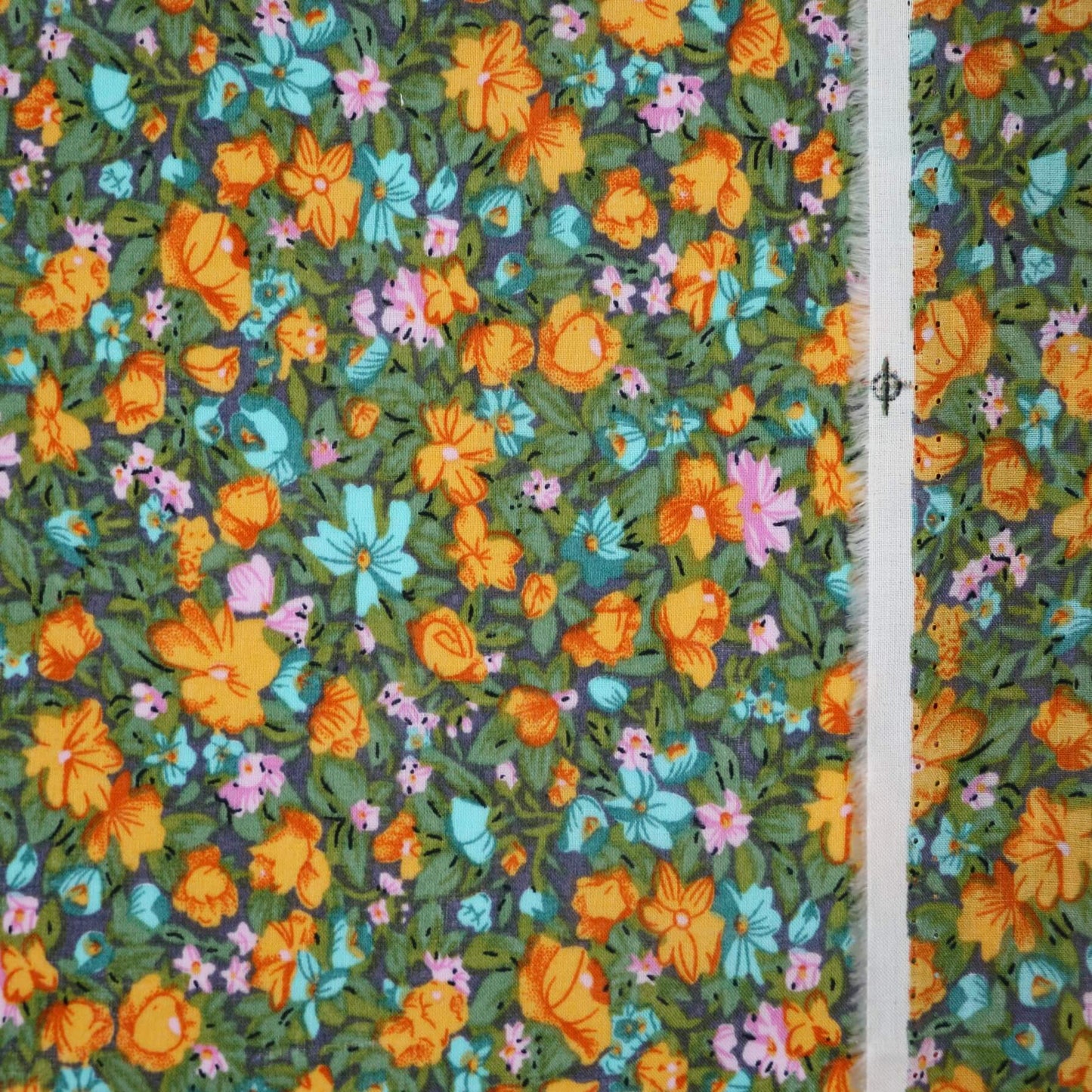 Green Ditsy Viscose 1m