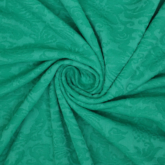 Green Floral Embossed Jacquard 1m