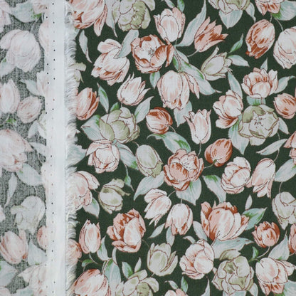 Green Floral Viscose per/metre