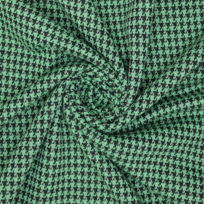 Green Houndstooth Jacquard Jersey 1m