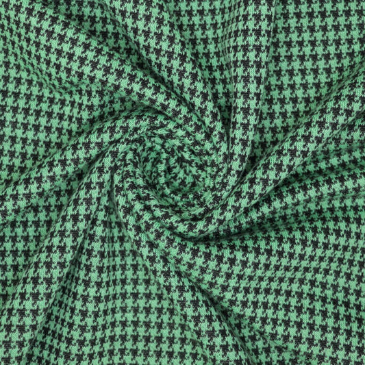Green Houndstooth Jacquard Jersey 1m
