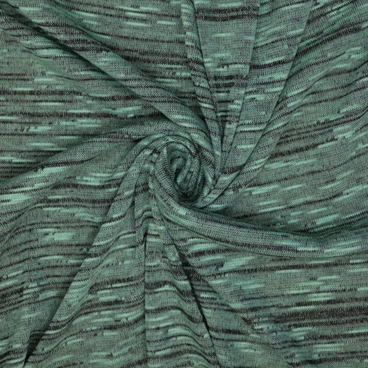 Green Marled Knit Jersey per/metre