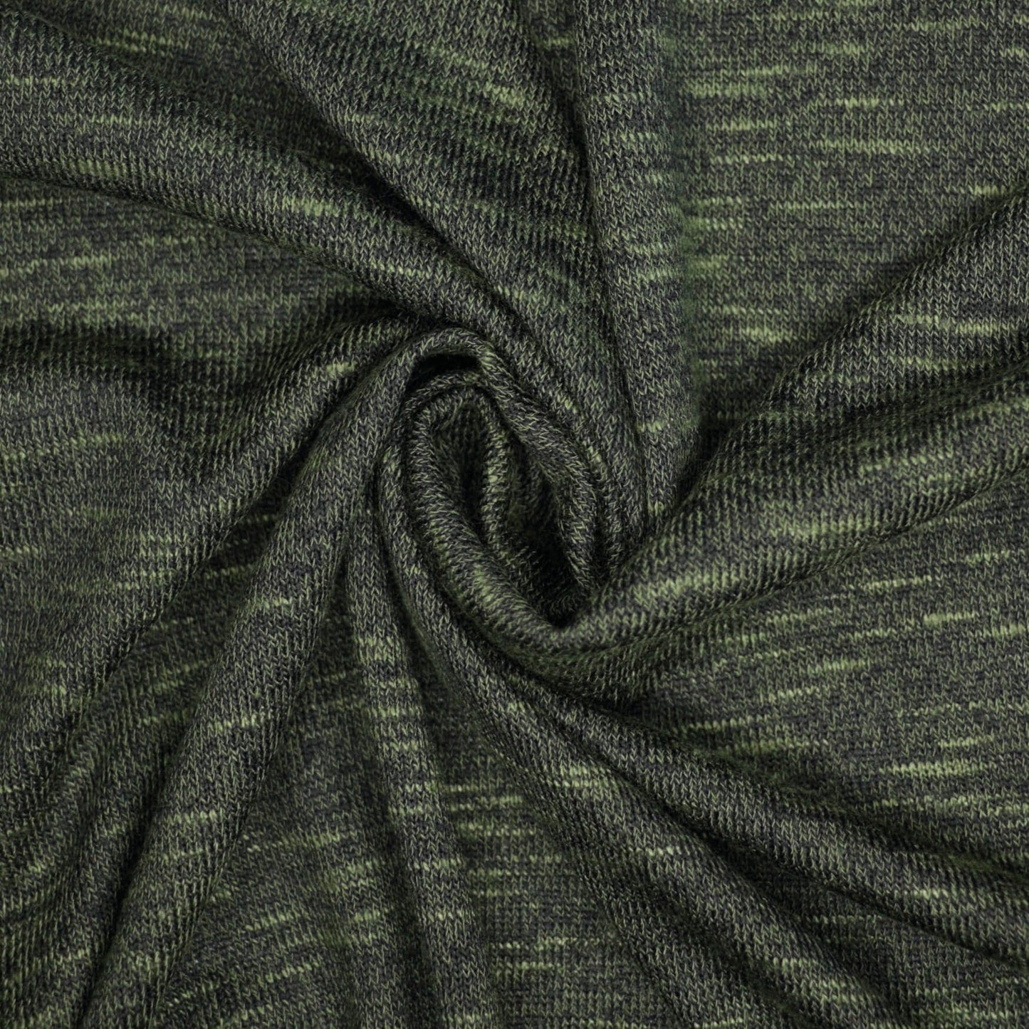 Green Melange Cotton Slub Knit Jersey 1m