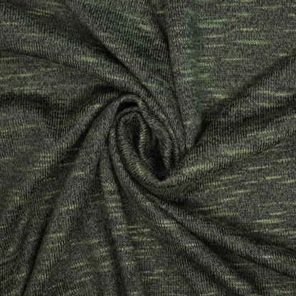 Green Melange Cotton Slub Knit Jersey 1m