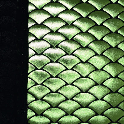 Green Mermaid Foil Spandex Jersey per/metre