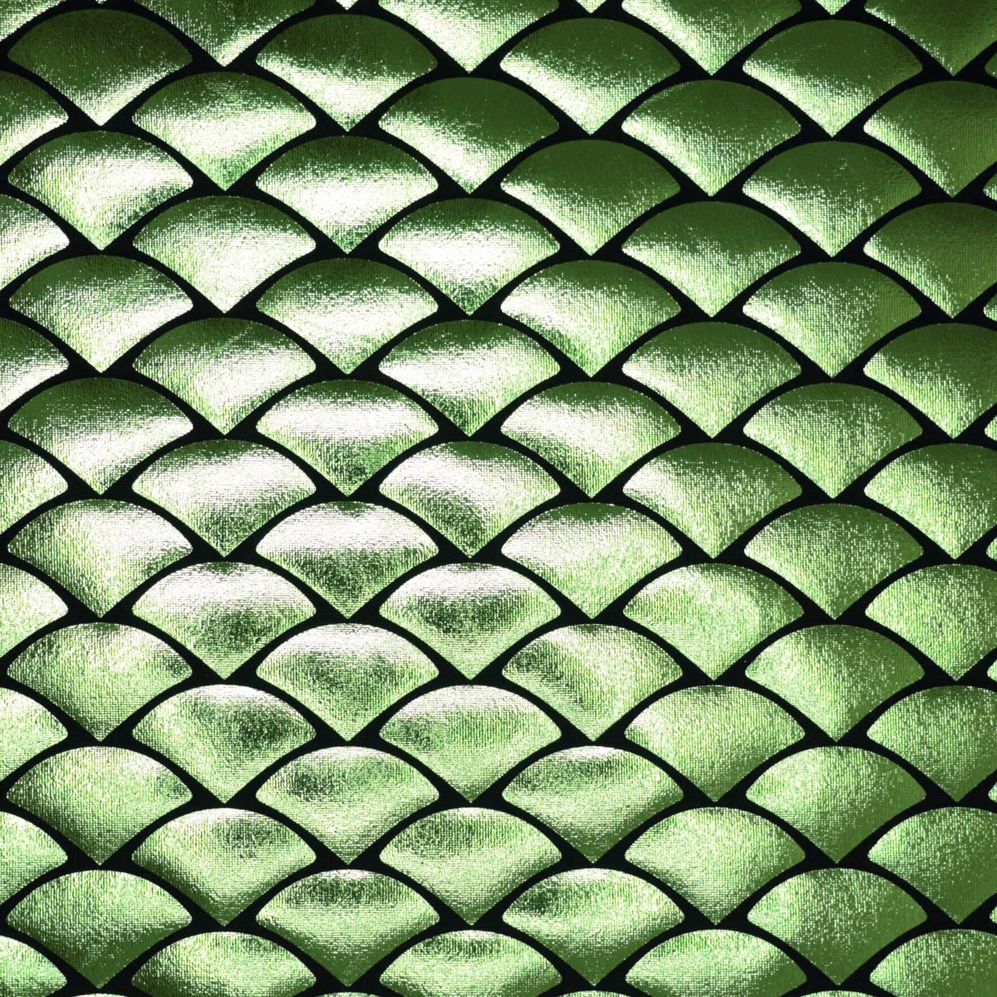 Green Mermaid Foil Spandex Jersey per/metre