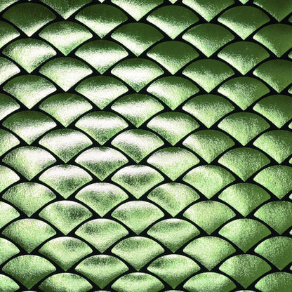 Green Mermaid Foil Spandex Jersey per/metre
