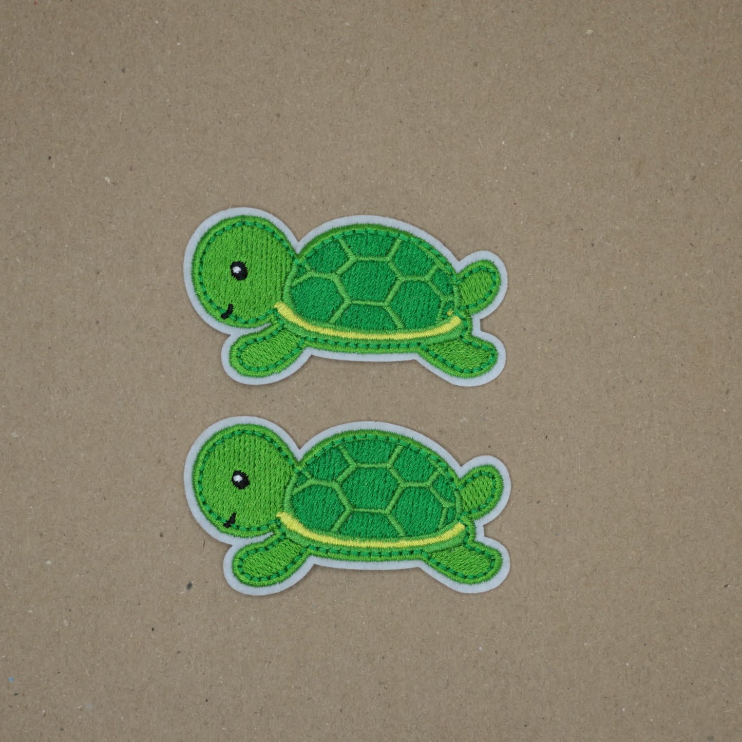 Green Turtle Embroidered Iron-On Patches 2pk