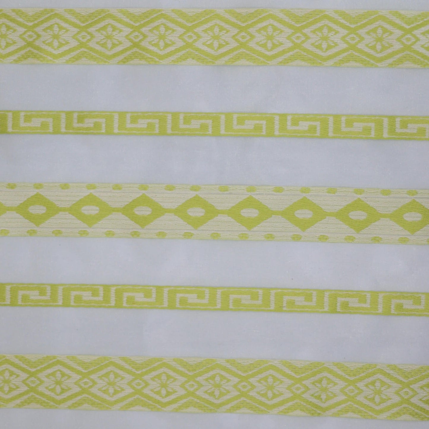 Green & White Sheer Stripe Brocade per/metre