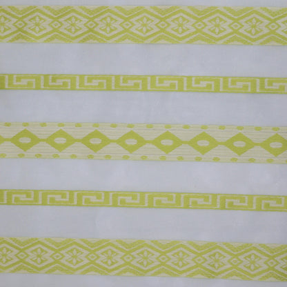 Green & White Sheer Stripe Brocade per/metre