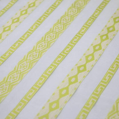 Green & White Sheer Stripe Brocade per/metre