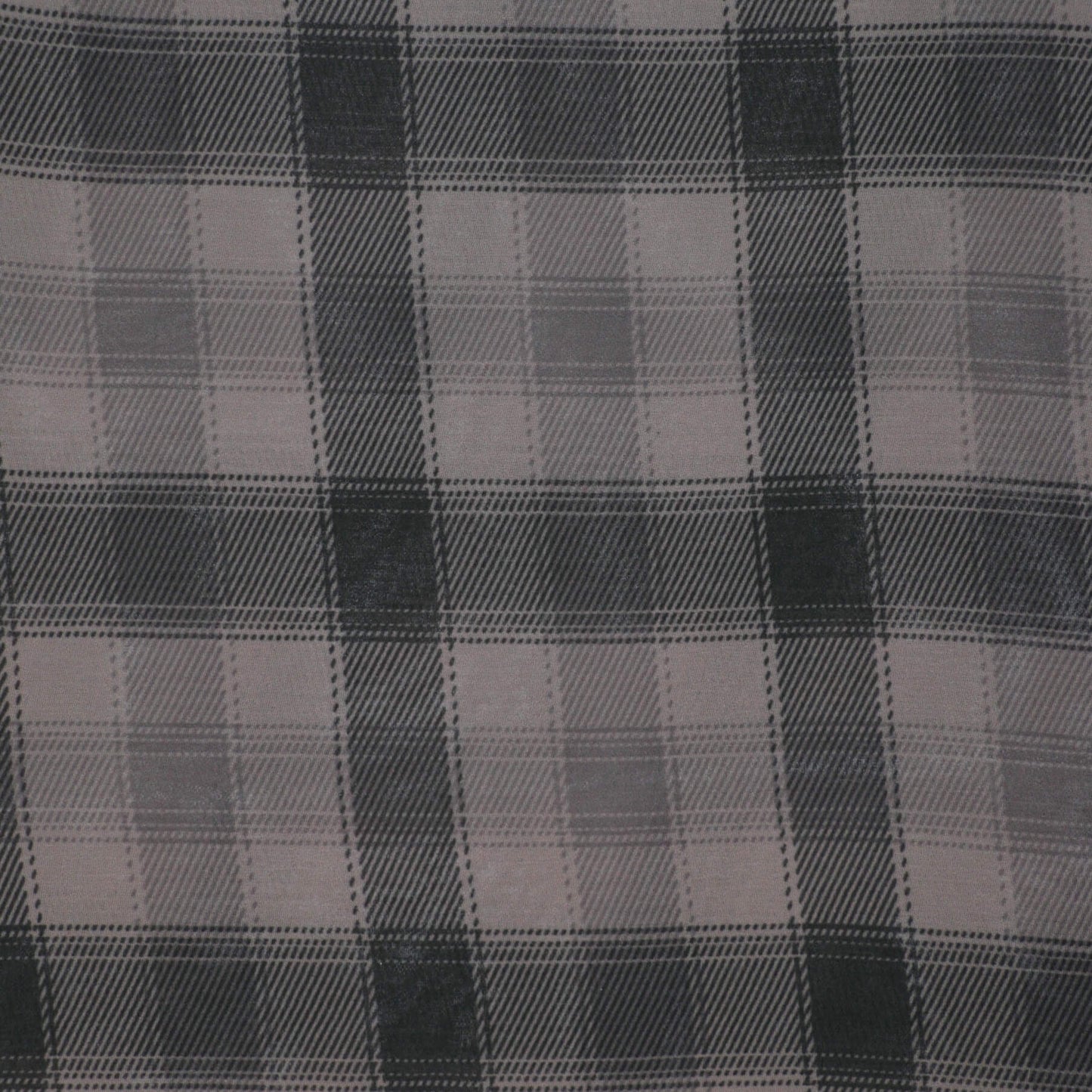Grey & Black Plaid Chiffon per/metre
