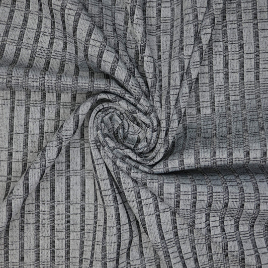 Grey Melange Ribbed Knit Jersey per/metre