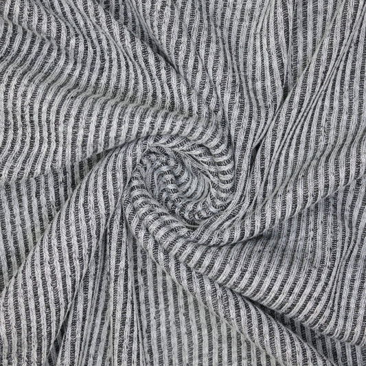 Grey Ribbed Knit Jersey 1m