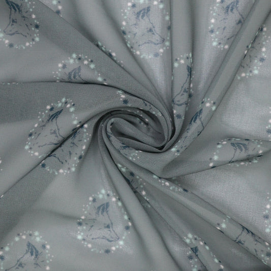 Grey Wolves Chiffon 1m