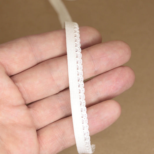 Ivory Shell Picot Elastic 10mm x 3m
