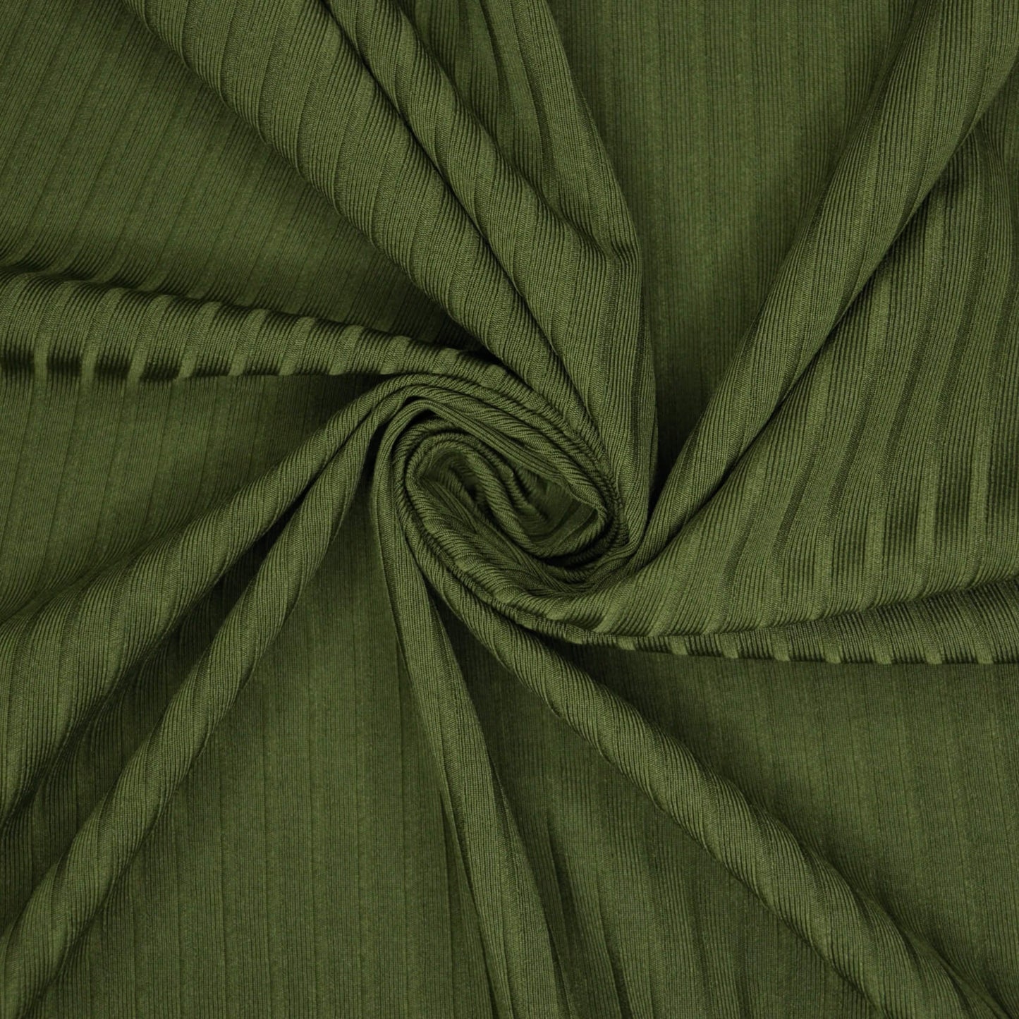 Kalki Green Ribbed Knit Jersey per/metre